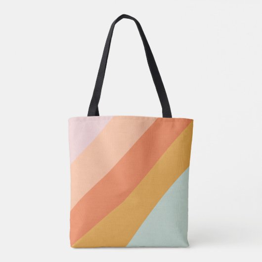 Kleurrijke diagonale strepen Retro Sweet Snoep pas Tote Bag (Achterkant)