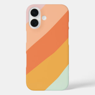 Kleurrijke diagonale strepen Retro zoete snoeppast iPhone 16 Hoesje