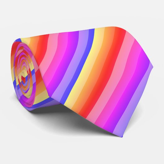 kleurrijke diagonale strepen stropdas (Opgerold)