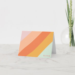 Kleurrijke diagonale strepen Zoete Candy Pastel Na Notitiekaartje
