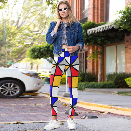 Kleurrijke diagonale vierkanten leggings