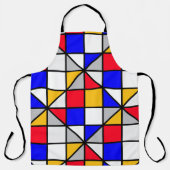 Kleurrijke diagonale vierkantjes schort (Voorkant)