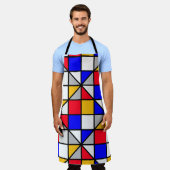 Kleurrijke diagonale vierkantjes schort (Gedragen)