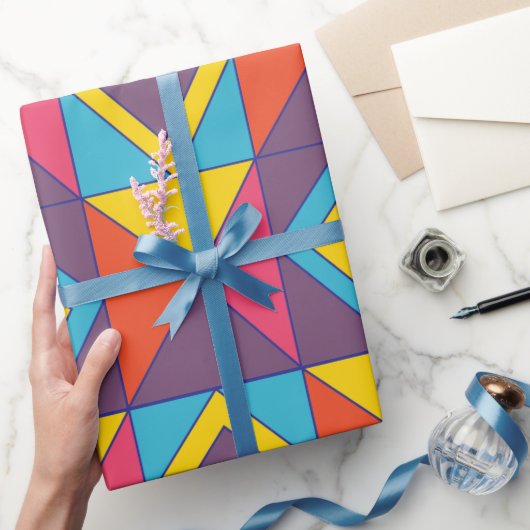 Kleurrijke Diamant Driehoek Geometrisch Cadeaupapier (Geschenken)