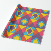Kleurrijke Diamant Driehoek Geometrisch Cadeaupapier (Uitgerold)