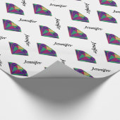 Kleurrijke diamant gepersonaliseerd inpakpapier (Hoek)