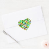 Kleurrijke diamanten Glitter 2 Hart Sticker (Envelop)