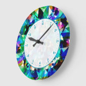 Kleurrijke diamanten glitter en sparkles grote klok (Hoek)