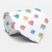 Kleurrijke Diamanten Harten Clubs en Schoppen op w Stropdas (Opgerold)