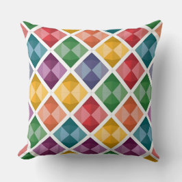 Kleurrijke Diamantpatroon Canvas tassen Vibrant Ge Kussen