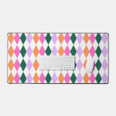 Kleurrijke diamantpatroon Mid Century Modern Retro Bureaumat (Keyboard & Muis)