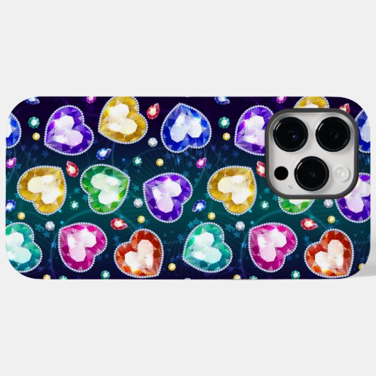 Kleurrijke Diamond Heart Abstract Art Valentijnsda Case-Mate iPhone Case (Achterkant (horizontaal))