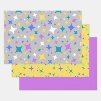 Kleurrijke Diamond Stars Coördinerende Gift Wrap S Inpakpapier Vel
