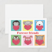 Kleurrijke Dier Cartoon voor Kids Friends Flat Kaa (Voorkant / Achterkant)