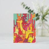 Kleurrijke dieren briefkaart (Staand voorkant)