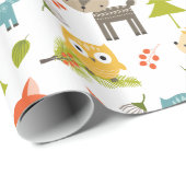 Kleurrijke dieren en Bossen-oliepatroon Cadeaupapier (Rol Hoek)