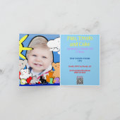 Kleurrijke Dieren Verjaardag Kaart Uitnodiging (Binnen)