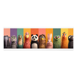 Kleurrijke Dierenparade Poster Beschrijving: