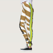 Kleurrijke dierenprint l Modern bruin wit Workout Leggings (Links)