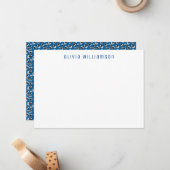 Kleurrijke dierenprint notitiekaartje (Voorkant / Achterkant in situ)