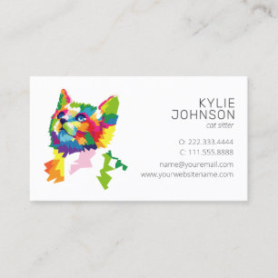 Kleurrijke dierenservices   Cat Sitter Visitekaartje
