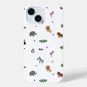 Kleurrijke dierentuin Dierenplezier iPhone 15 Case