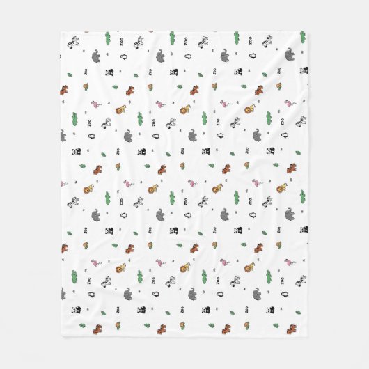 Kleurrijke dierentuin Dierenplezier Fleece Deken (Voorkant)