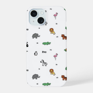 Kleurrijke dierentuin Dierenplezier iPhone 15 Case