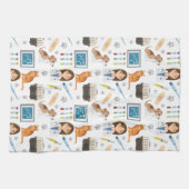 Kleurrijke Diergeneeskundige Arts Vet DVM Patroon Theedoek (Horizontaal)