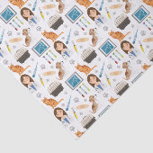 Kleurrijke Diergeneeskundige Arts Vet DVM Patroon Tissuepapier (Detail)