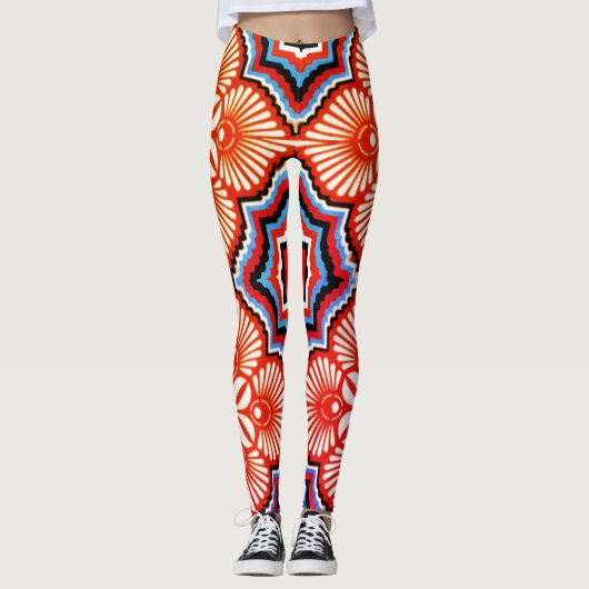 Kleurrijke digitale 3D design Leggings – Perfect F (Voorkant)