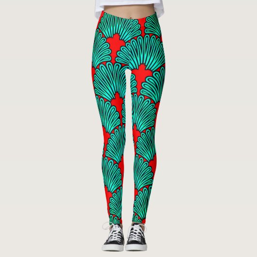 Kleurrijke digitale 3D design Leggings – Perfect F (Voorkant)