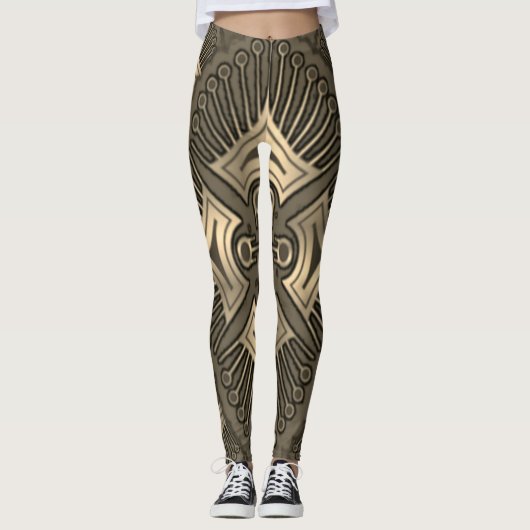Kleurrijke digitale 3D design Leggings – Perfect F (Voorkant)