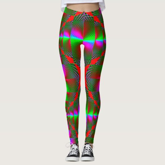 Kleurrijke digitale 3D-designleggings – Perfecte p Leggings (Voorkant)