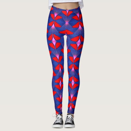 Kleurrijke digitale 3D-ontwerp leggings – Perfecte (Voorkant)