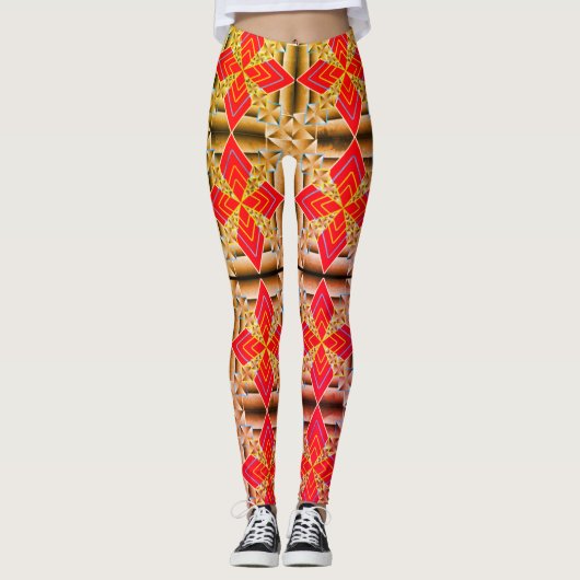 Kleurrijke digitale 3D-ontwerp leggings – Perfecte (Voorkant)