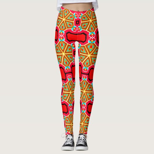 Kleurrijke digitale 3D-ontwerp leggings – PerfLegg (Voorkant)