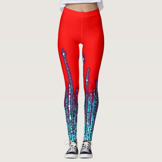 Kleurrijke digitale 3D-ontwerp leggings – PerfLegg (Voorkant)