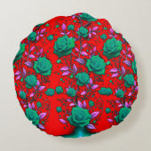 Kleurrijke digitale 3D ontwerp ronde Sierkussen (1 Rond Kussen (Achterkant)