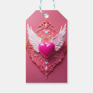 Kleurrijke Digitale 3D-ontwerp Witte Favorietentas Cadeaulabel