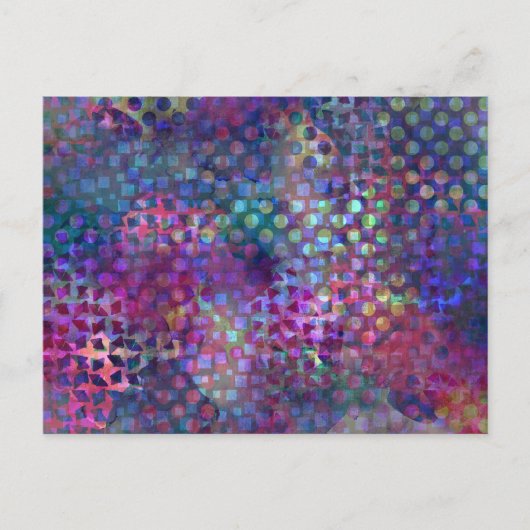 Kleurrijke Digitale Abstracte Kunst Briefkaart (Voorkant)