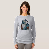 Kleurrijke Digitale Kat Kunst T-shirt (Voorkant volledig)