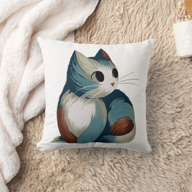 Kleurrijke Digitale Kattenkunst Kussen (Deken)