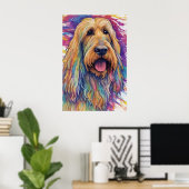 Kleurrijke digitale kunstportret, Schattigee hond Poster (Thuiskantoor)