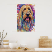 Kleurrijke digitale kunstportret, Schattigee hond Poster (Keuken)