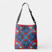 Kleurrijke digitale ontwerp all-over-print cross b crossbody tas (Achterkant)