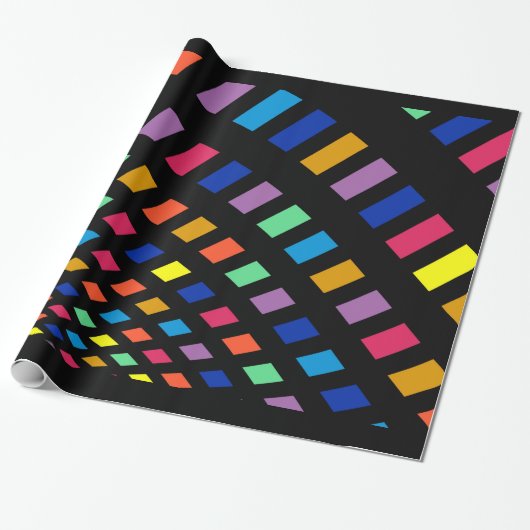 Kleurrijke digitale regenboog cadeaupapier (Uitgerold)