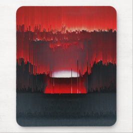 Kleurrijke Digitale Zonsondergang Glitch Muismat