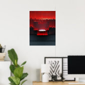 Kleurrijke Digitale Zonsondergang Glitch Poster (Thuiskantoor)