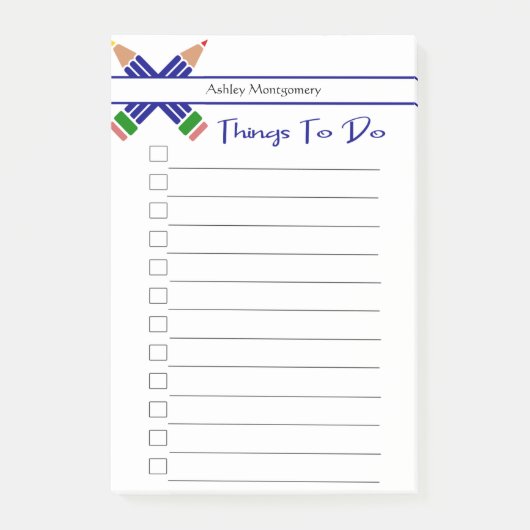 Kleurrijke dingen om te doen post-it® notes (Voorkant)